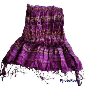 Eileen Fisher Purple Silk Scarf